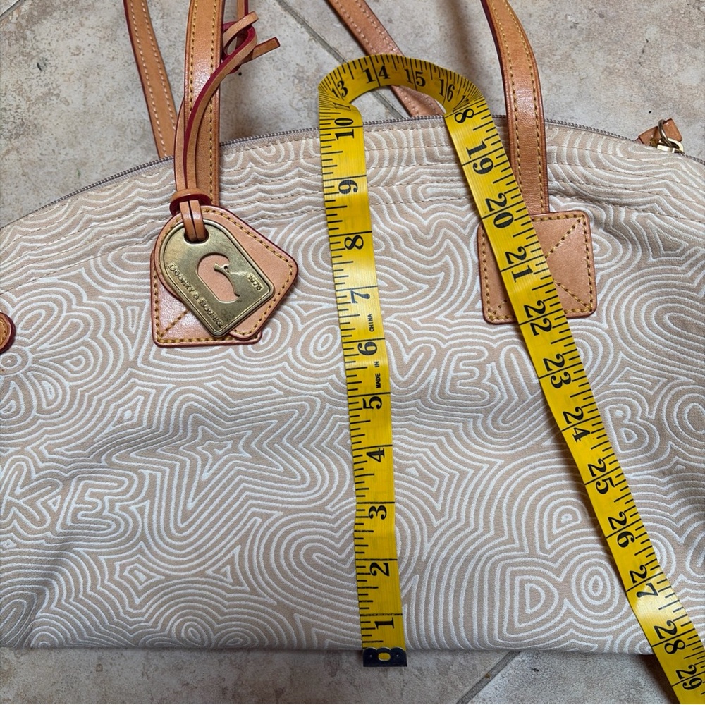 Canvas Tote Bag with Leather Trim - Beige - Picture 10 of 16